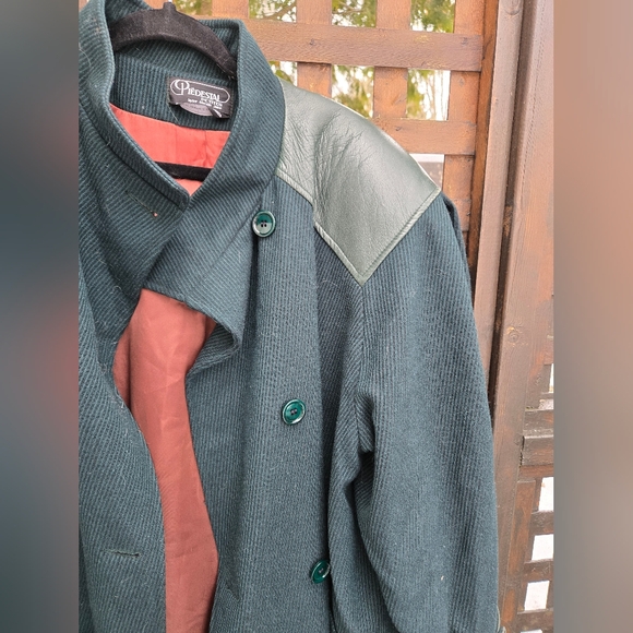 Vintage Leather & Wool Overcoat - Picture 6 of 15
